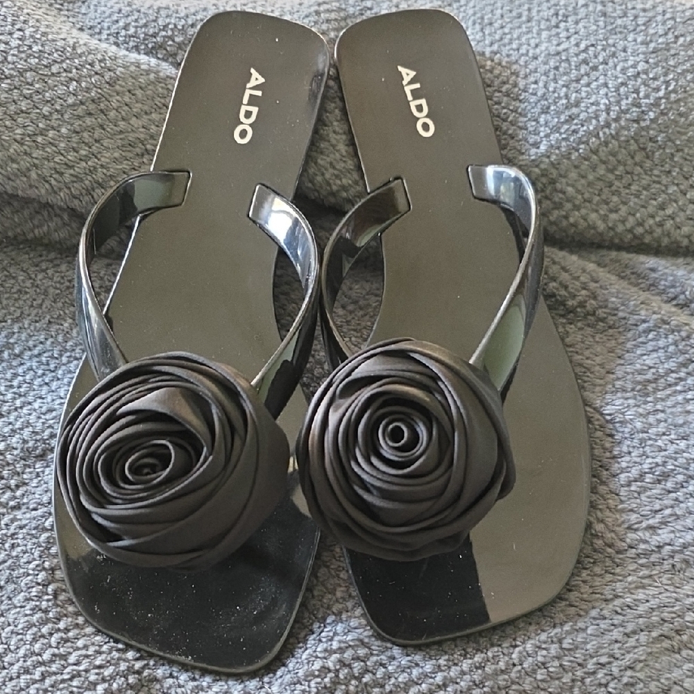 ALDO Black Rose Detail Women's Sandals